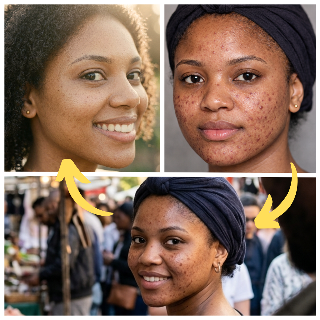 Acne scar face transformation